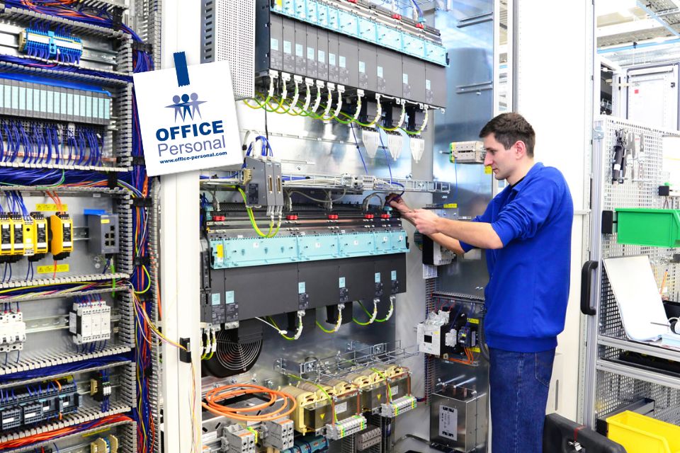 Schaltschrankverdrahter, Elektriker, Mann, Schaltschrank