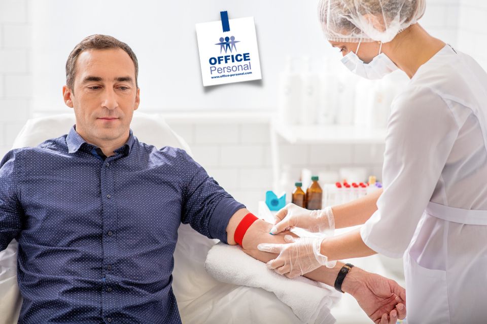 MFA-Medizinische-Fachangestellte, Praxis, Frau, Blutentnahme, Patient