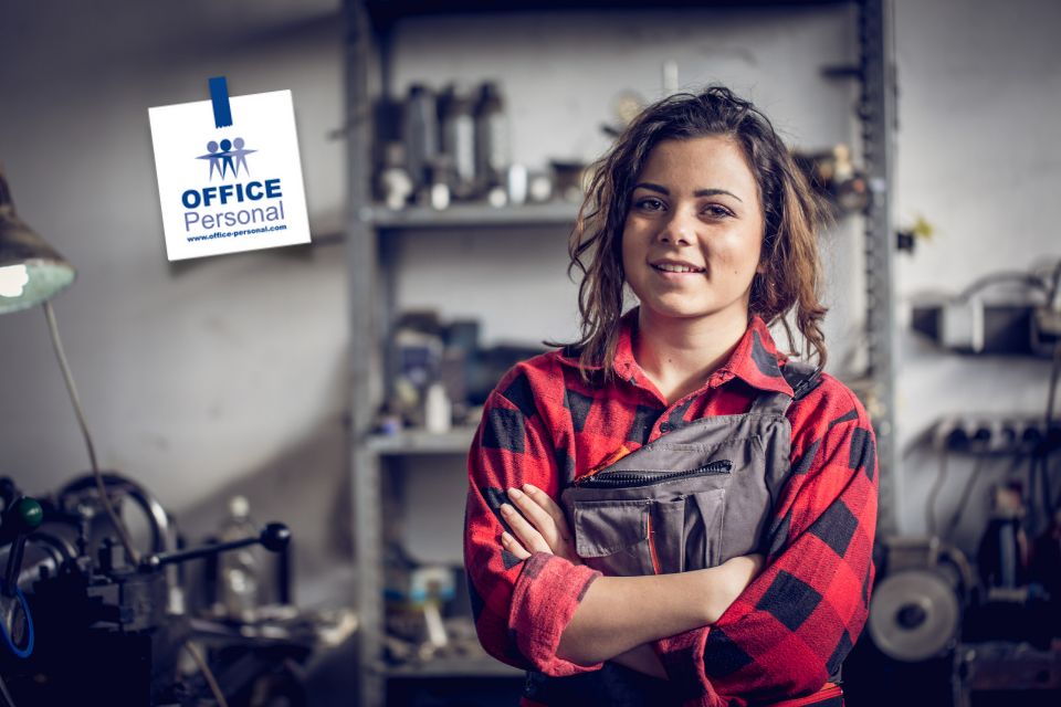 Industriemechanikerin, Produktion, Metallbau, Werkstatt, Frau