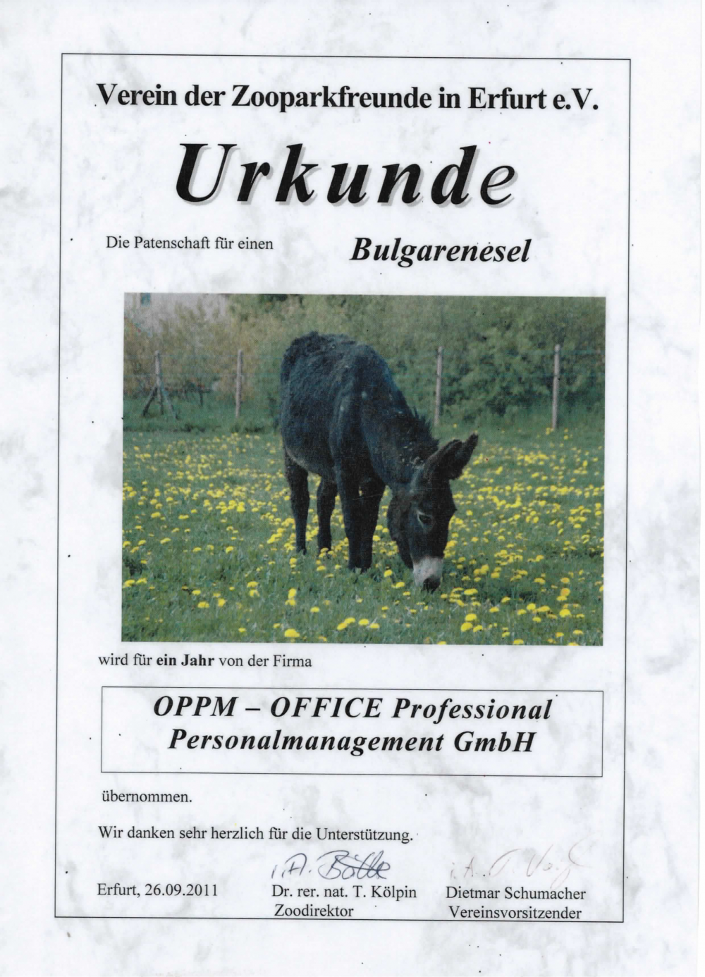 Tierpatenschaft von OFFICE Personal